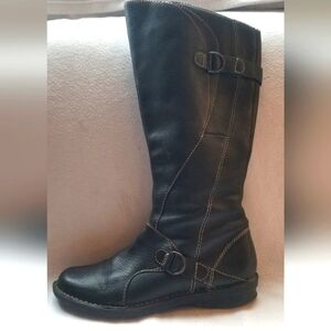 Clark's Womens Black Leather Tall Boot Size 9 1/2